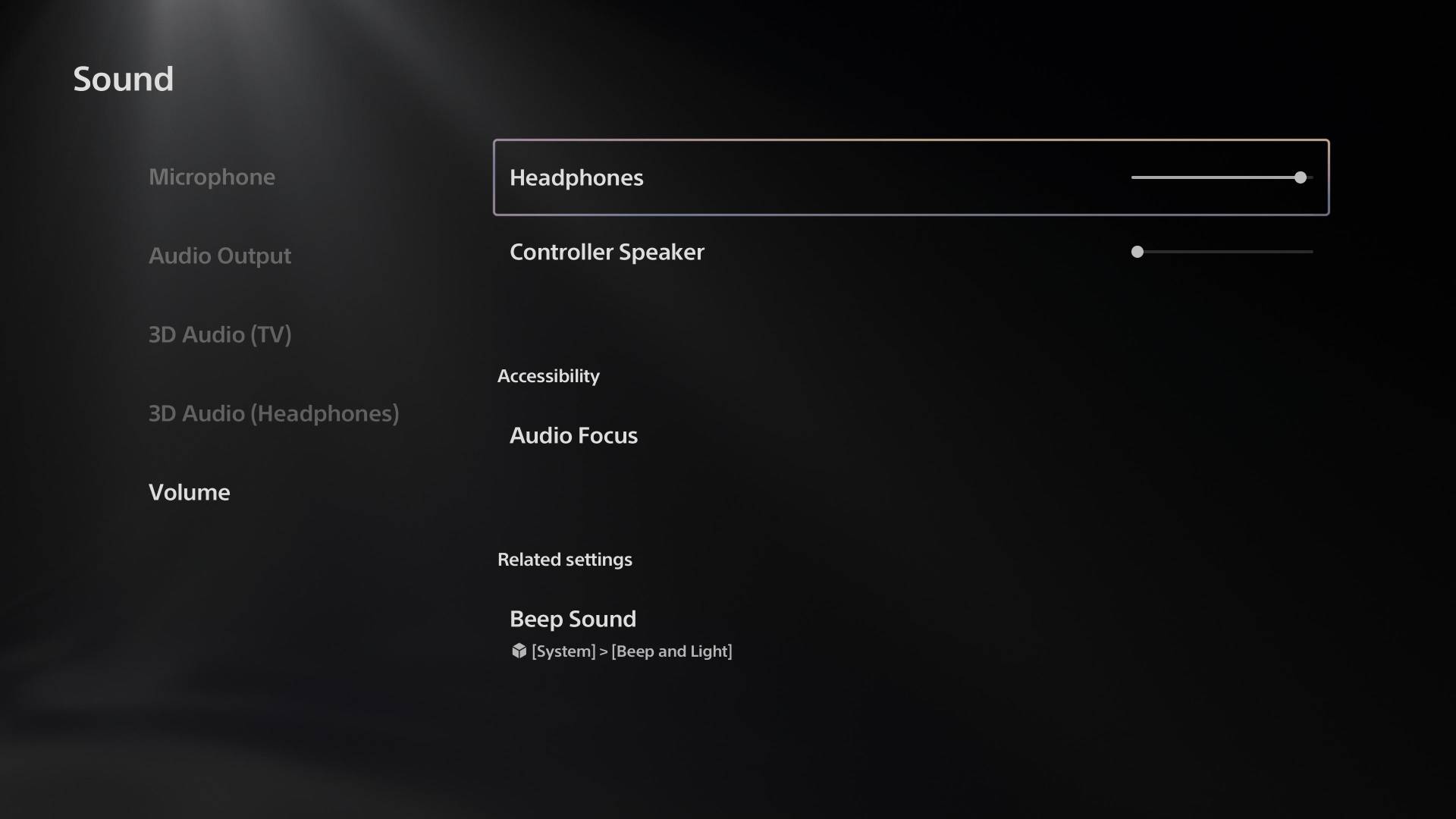 bt-w6 ps5 settings screen
