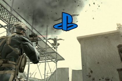 mgs4 remaster snake aiming at logo