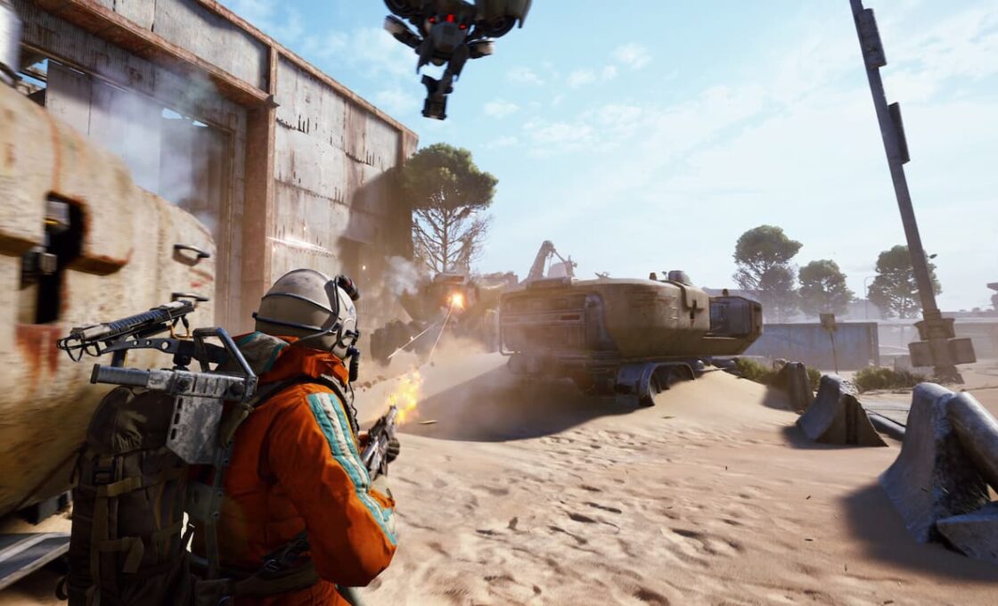 A gun fight in Arc Raiders