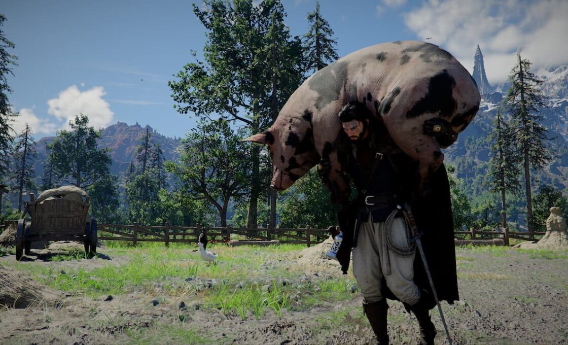 Carrying a pig in Crimson Desert