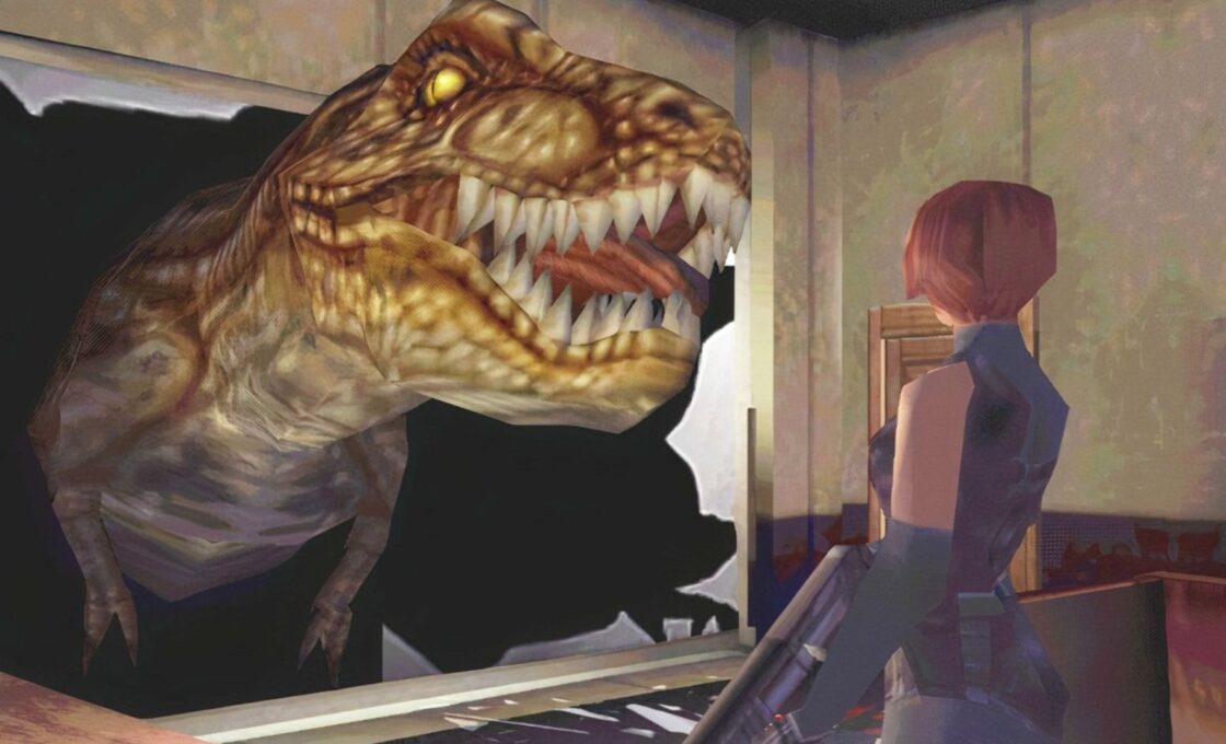 Regina and a dinosaur from Dino Crisis