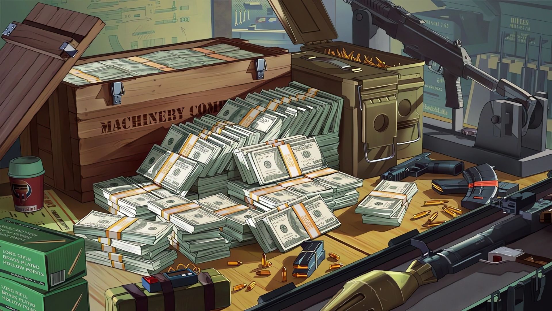 Stacks of cash in GTA Online