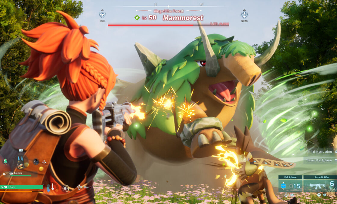 Boss battle in Palworld