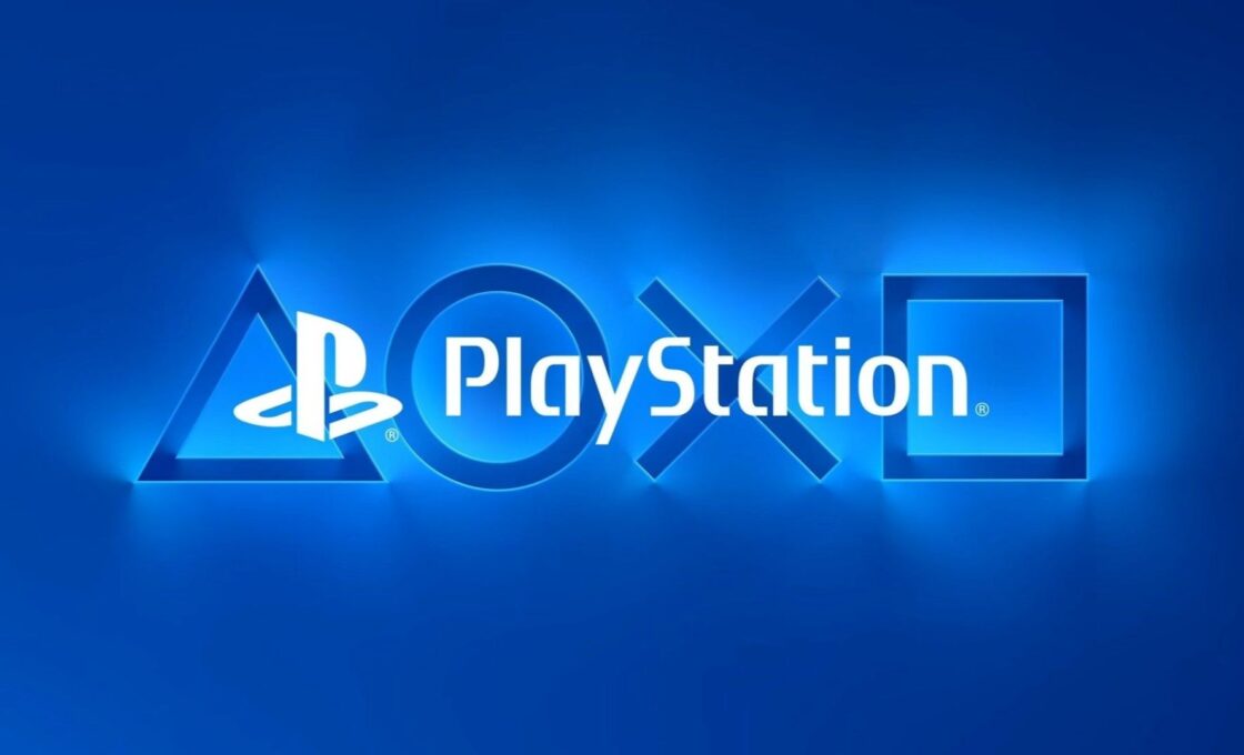 PlayStation logo with button symbols on a blue background