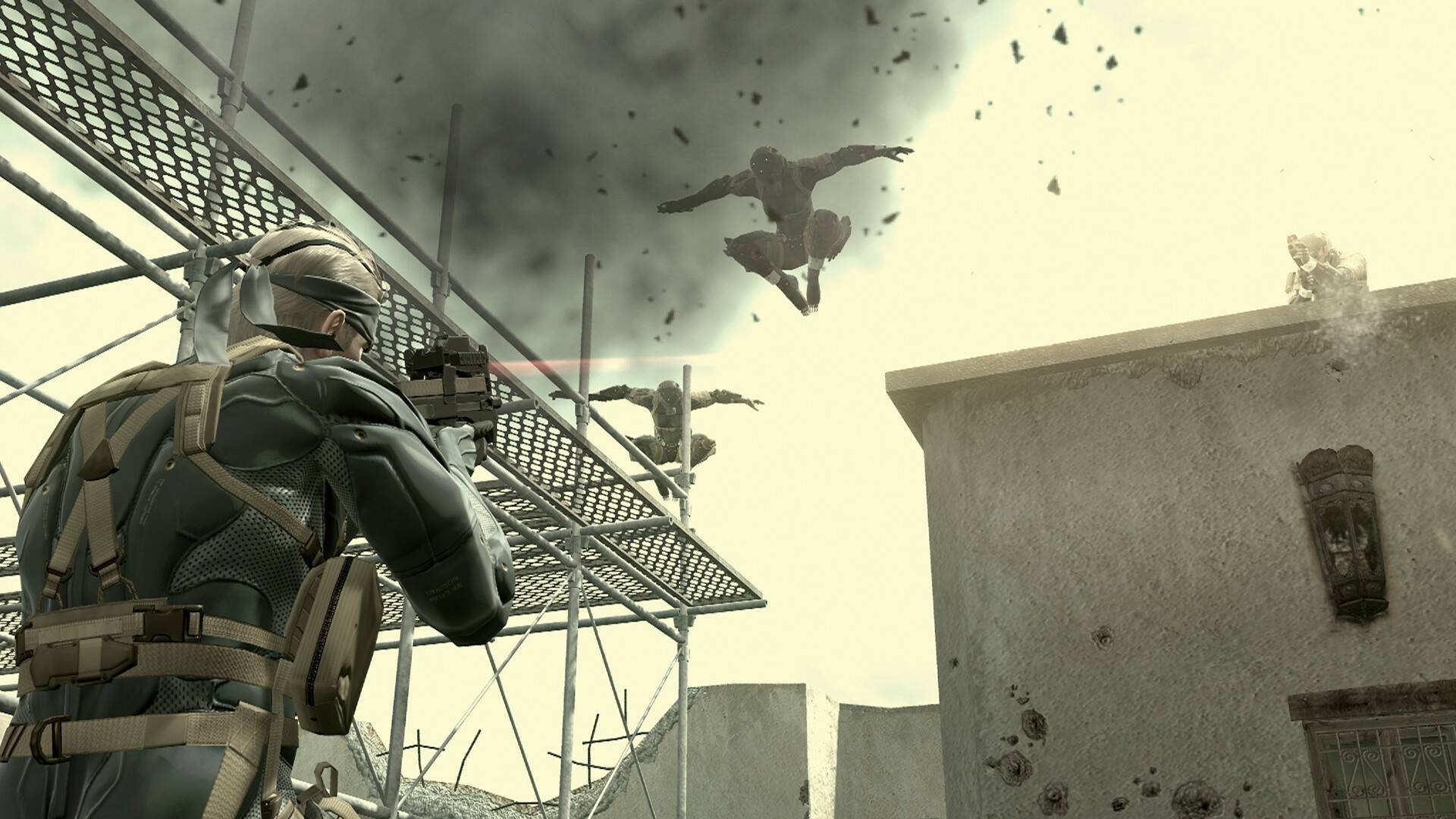 metal gear solid 4 snake in fight