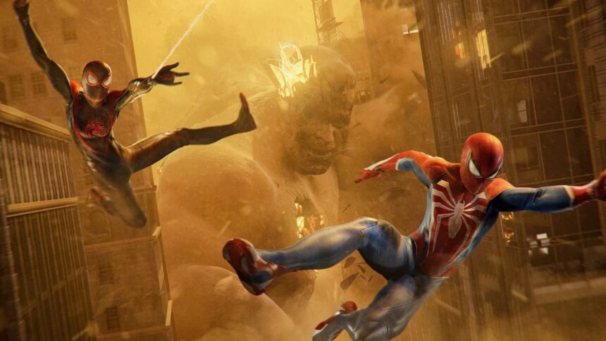 Peter and Miles in Spider-Man 2